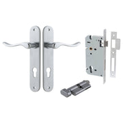 Stirling Lever Oval Backplate Entrance Kit w High Security Lock Brushed Chrome