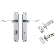 Stirling Lever Oval Backplate Privacy Kit w Privacy Turn Brushed Chrome