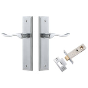 Stirling Lever Stepped Backplate Passage Kit Brushed Chrome