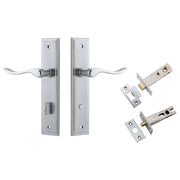 Stirling Lever Stepped Backplate Privacy Kit w Privacy Turn Brushed Chrome