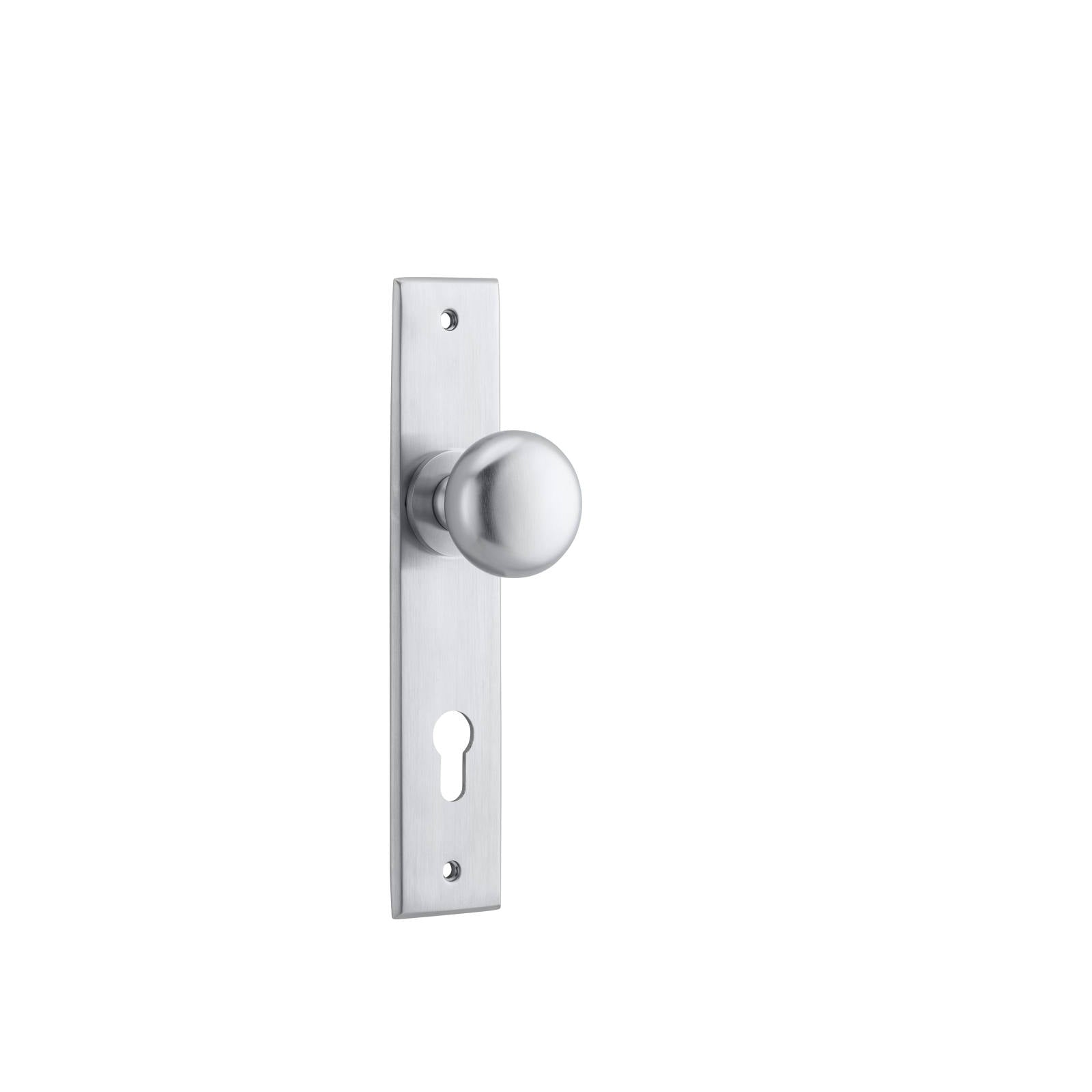 Cambridge Knob Brushed Chrome Chamfered Backplate