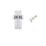 Cambridge Knob Chamfered Backplate Passage Kit Brushed Chrome