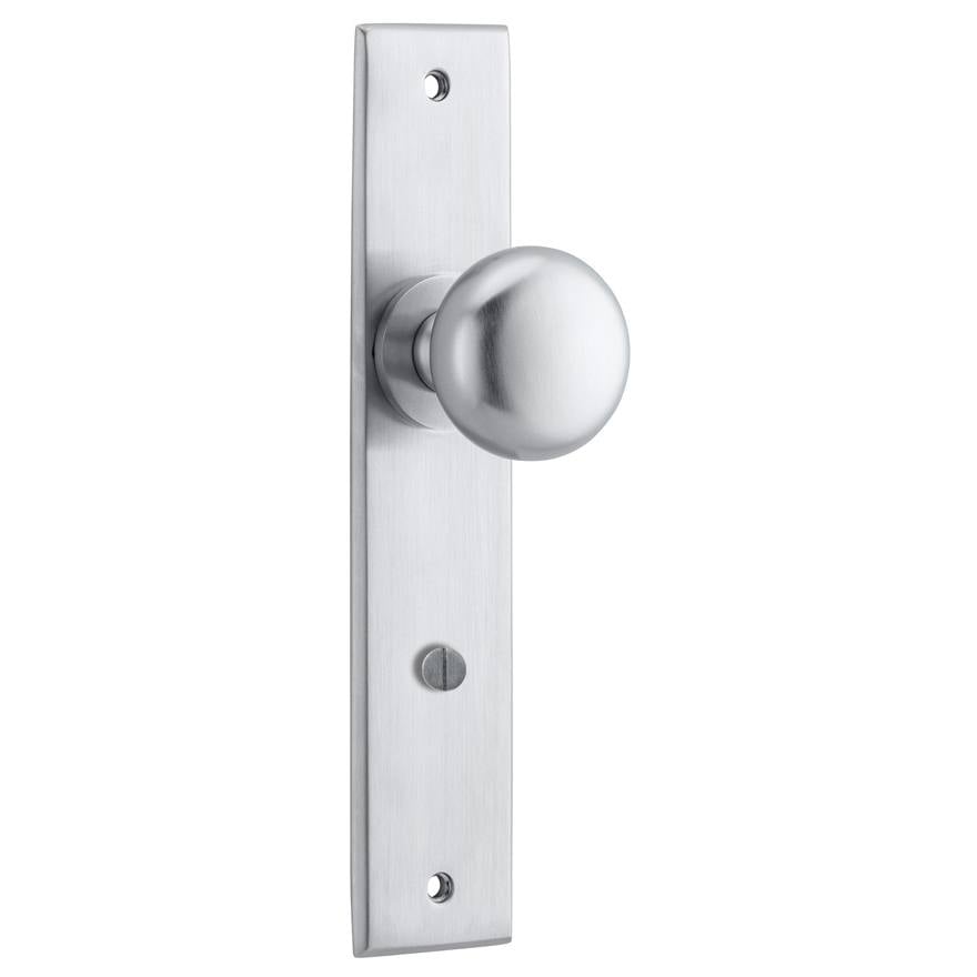 Cambridge Knob Brushed Chrome Chamfered Backplate