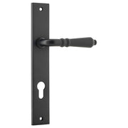 Sarlat Rectangular 85mm Euro Lever Set, Matte Blk