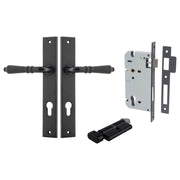 Sarlat Lever Rectangular Backplate Entrance Kit w High Security Lock Matt Black