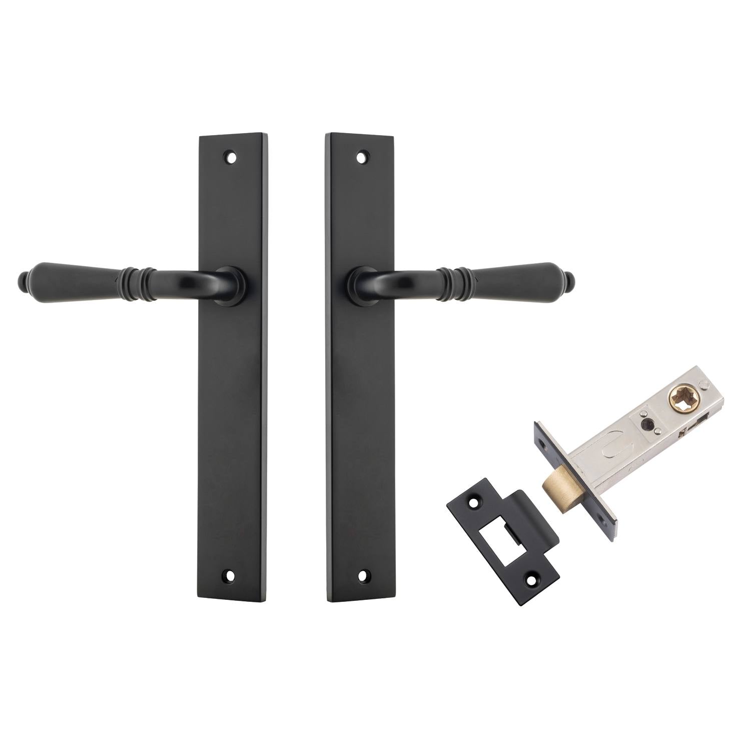 Sarlat Lever Rectangular Backplate Passage Kit Matt Black