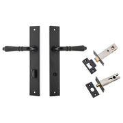 Sarlat Lever Rectangular Backplate Privacy Kit with Privacy Turn Matt Black