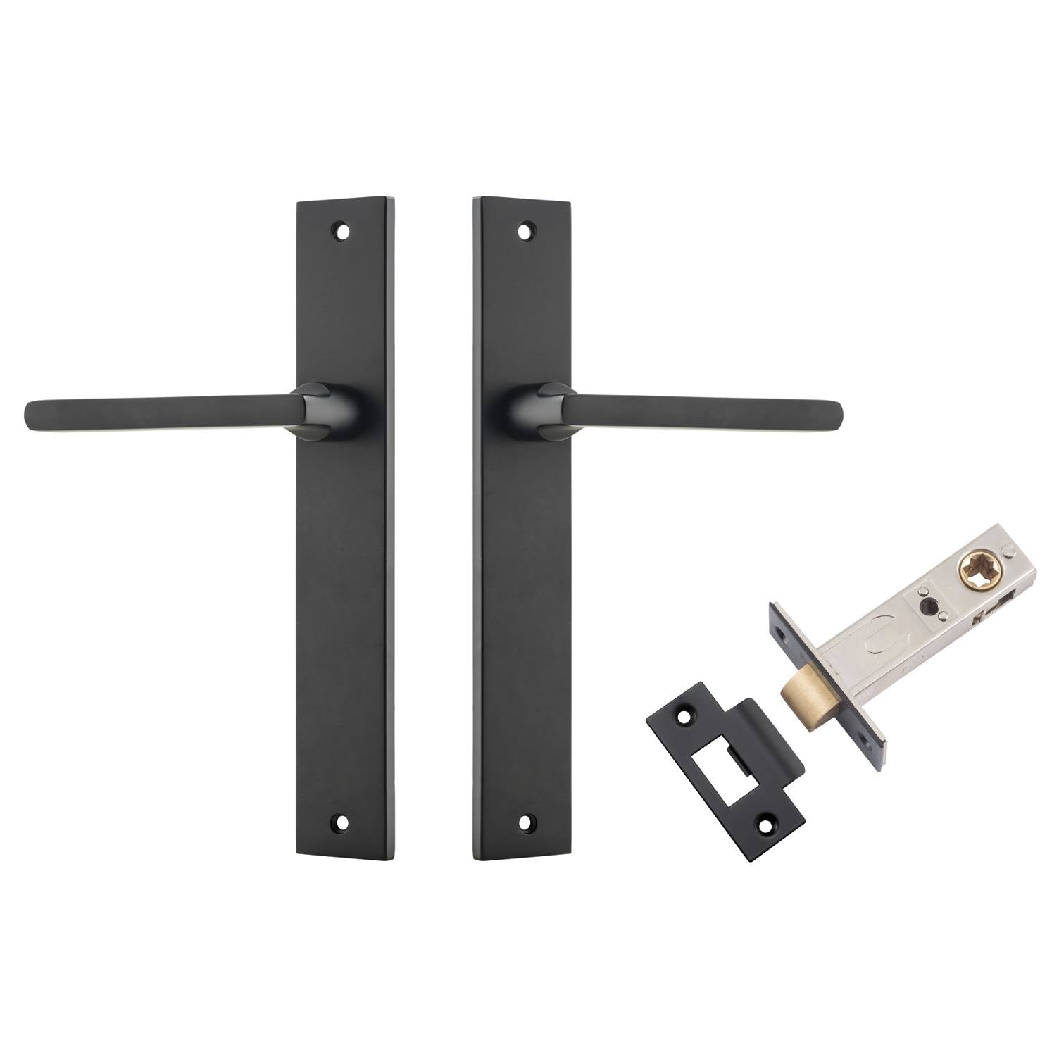 Baltimore Lever Rectangular Backplate Passage Kit Matt Black