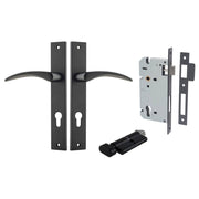 Oxford Lever Rectangular Backplate Entrance Kit w High Security Lock Matt Black