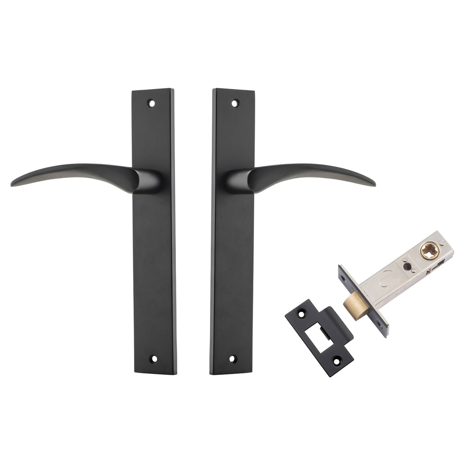 Oxford Lever Rectangular Backplate Passage Kit Matt Black