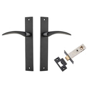 Oxford Lever Rectangular Backplate Passage Kit Matt Black
