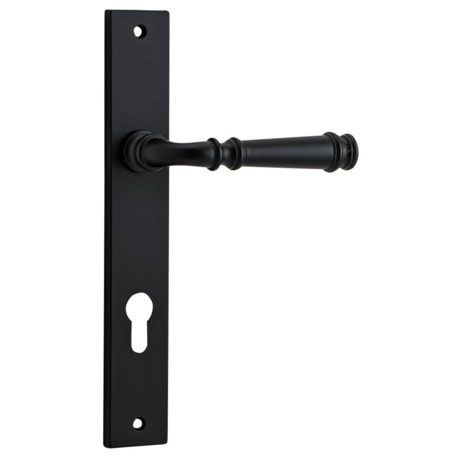 Verona Lever Rectangular Backplate Matt Black