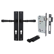 Verona Lever Rectangular Backplate Entrance Kit w High Security Lock Matt Black