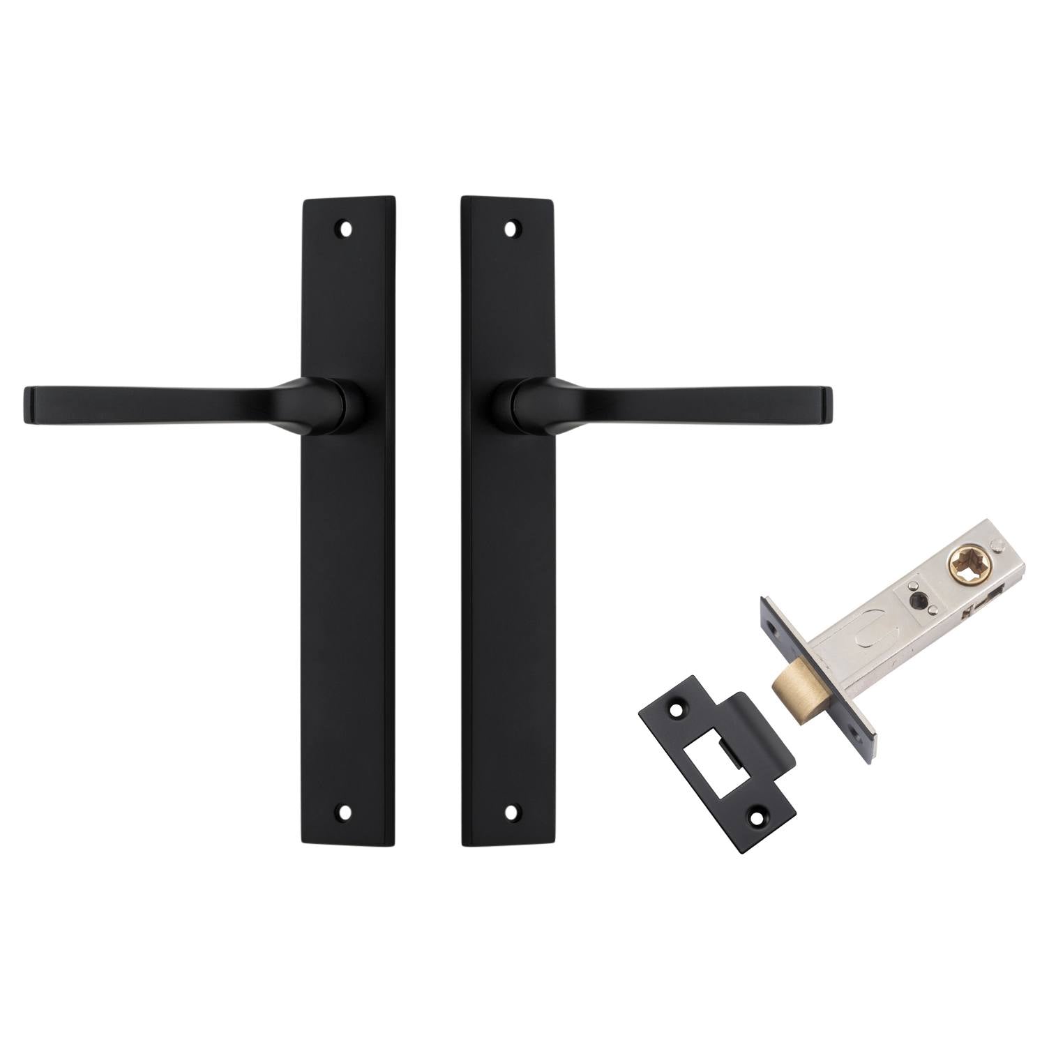 Annecy Lever Rectangular Backplate Passage Kit Matt Black