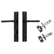 Annecy Lever Rectangular Backplate Privacy Kit w Privacy Turn Matt Black