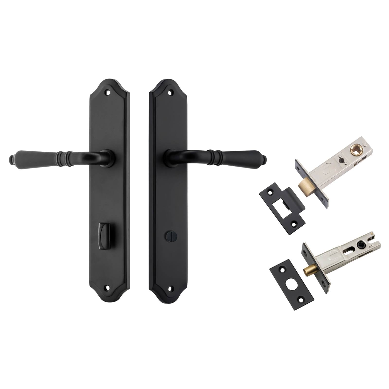 Sarlat Lever Shouldered Backplate Privacy Kit w Privacy Turn Matt Black