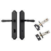 Sarlat Lever Shouldered Backplate Privacy Kit w Privacy Turn Matt Black