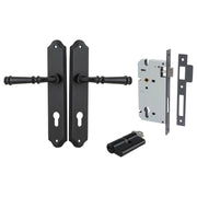 Verona Lever Shouldered Backplate Entrance Kit w High Security Lock Matt Black