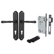 Verona Lever Shouldered Backplate Entrance Kit with High Security Lock Matt Black