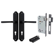 Annecy Lever Shouldered Backplate Entrance Kit w High Security Lock Matt Black