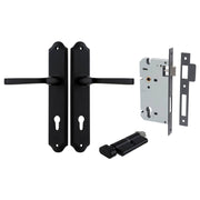 Annecy Lever Shouldered Backplate Entrance Kit w High Security Lock Matt Black