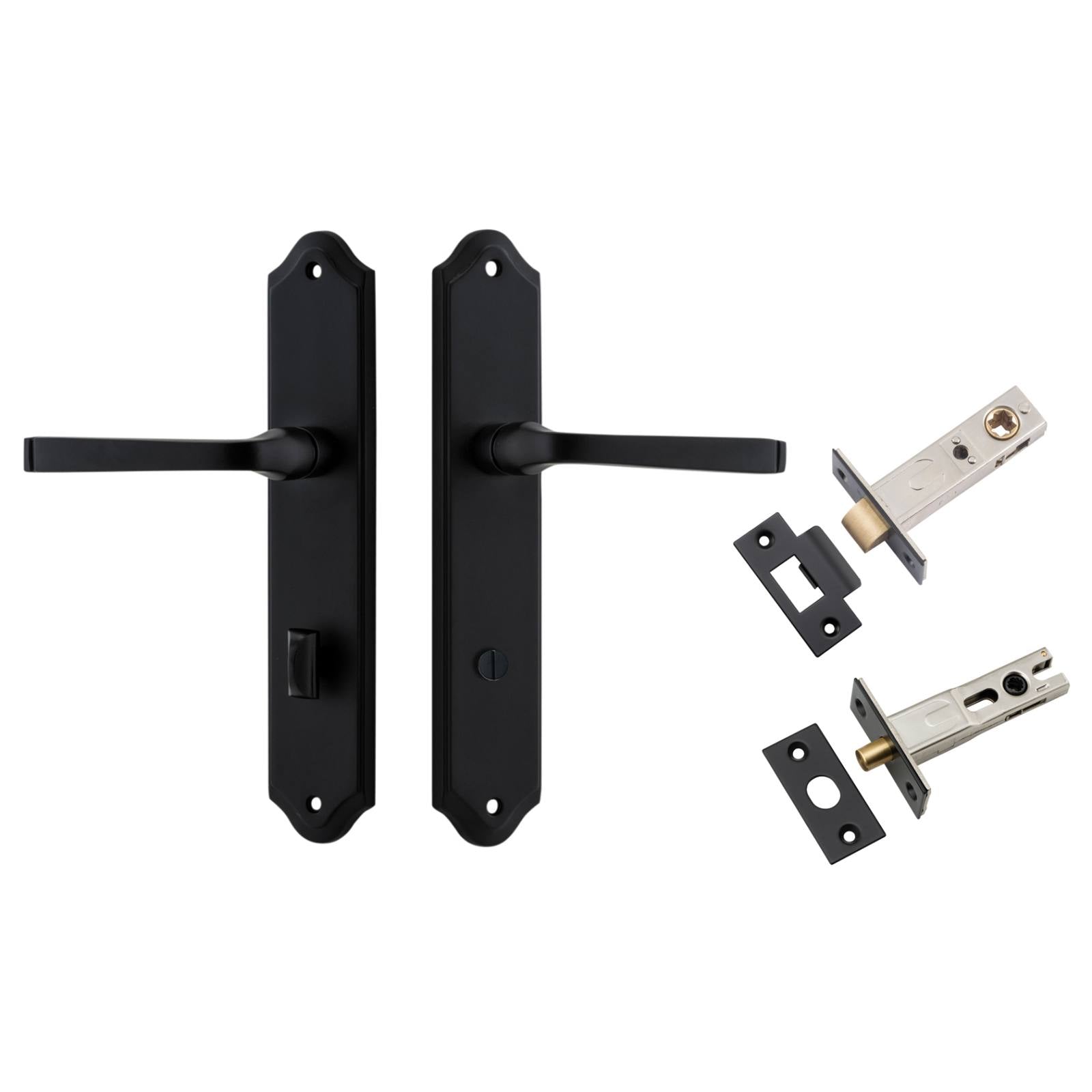 Annecy Lever Shouldered Backplate Privacy Kit w Privacy Turn Matt Black