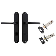 Annecy Lever Shouldered Backplate Privacy Kit w Privacy Turn Matt Black