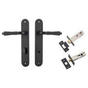 Sarlat Lever Oval Backplate Privacy Kit w Privacy Turn Matt Black