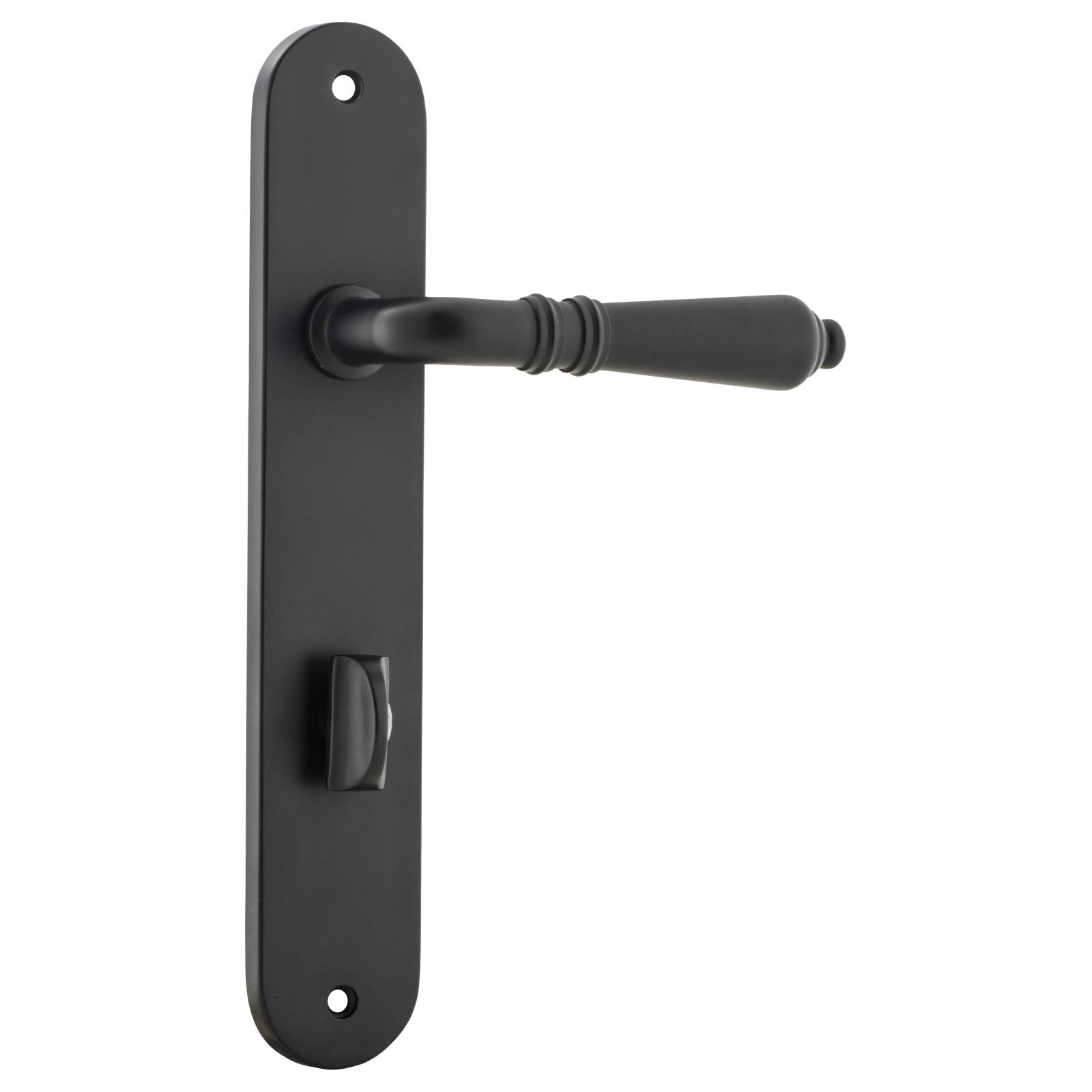 Sarlat Oval 85mm Privacy Lever Set, Matte Black