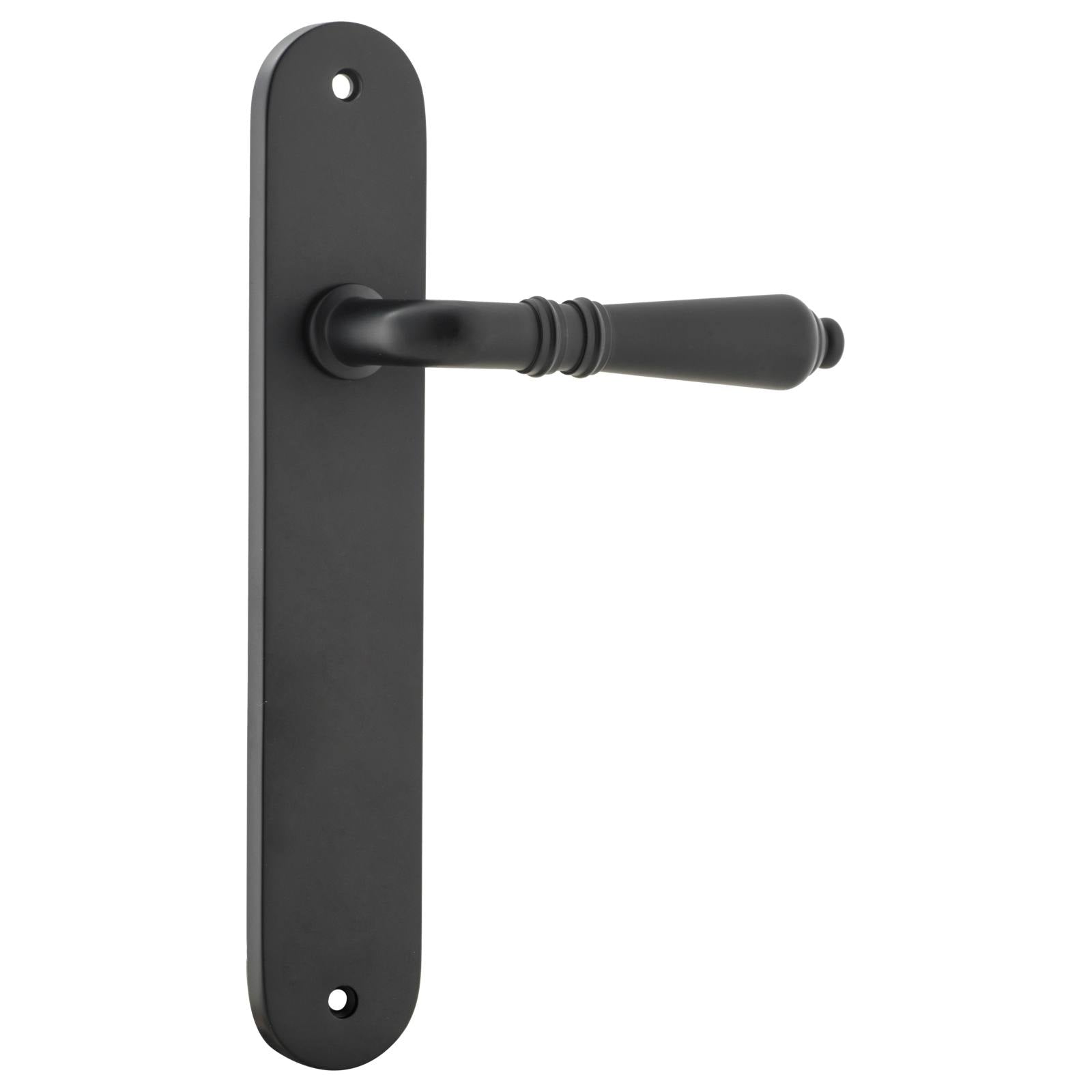 Sarlat Oval Lever Latch Set, Matte Black