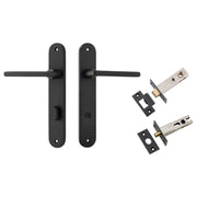 Baltimore Lever Oval Backplate Privacy Kit w Privacy Turn Matt Black