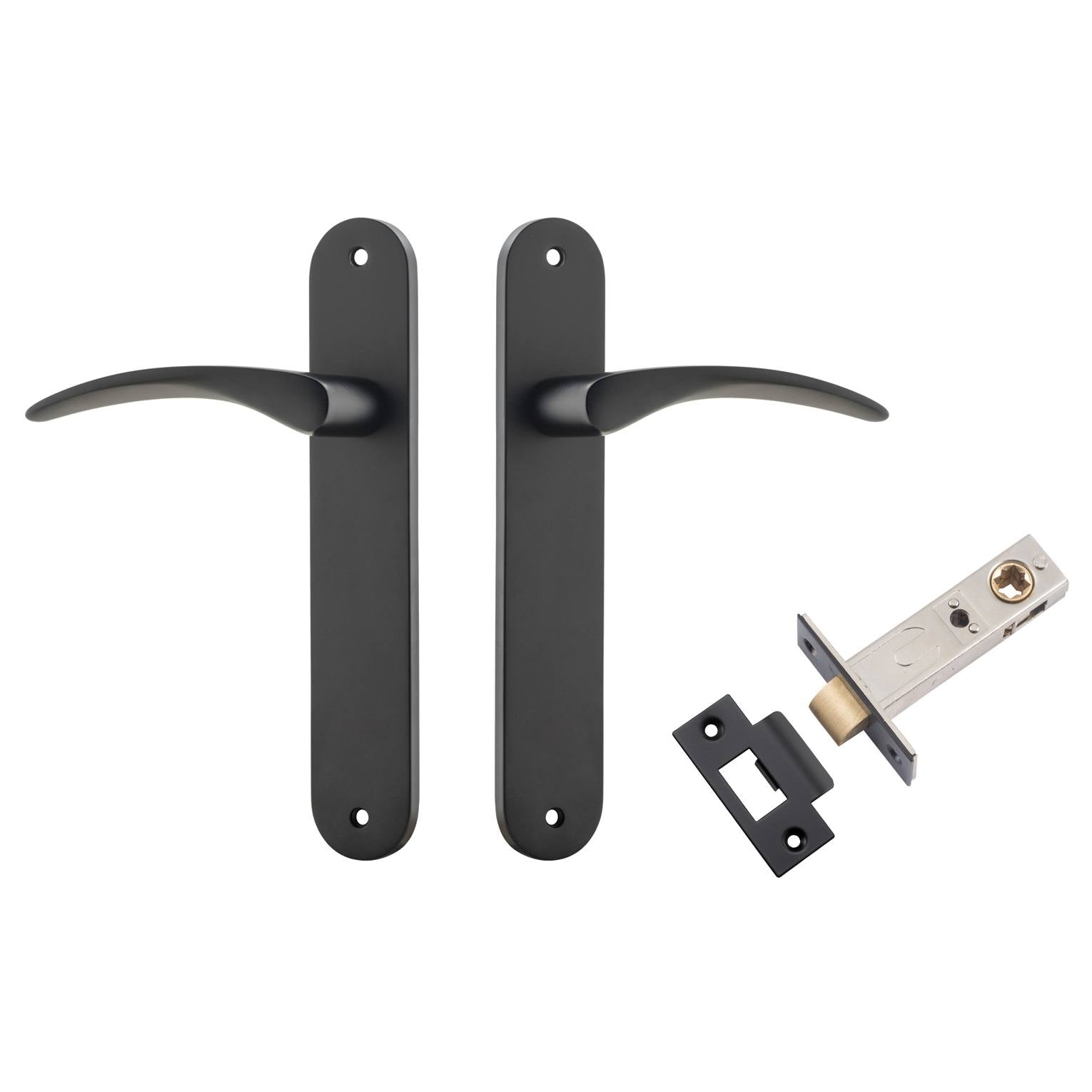 Oxford Lever Oval Backplate Passage Kit Matt Black