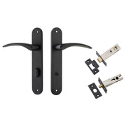 Oxford Lever Oval Backplate Privacy Kit w Privacy Turn Matt Black
