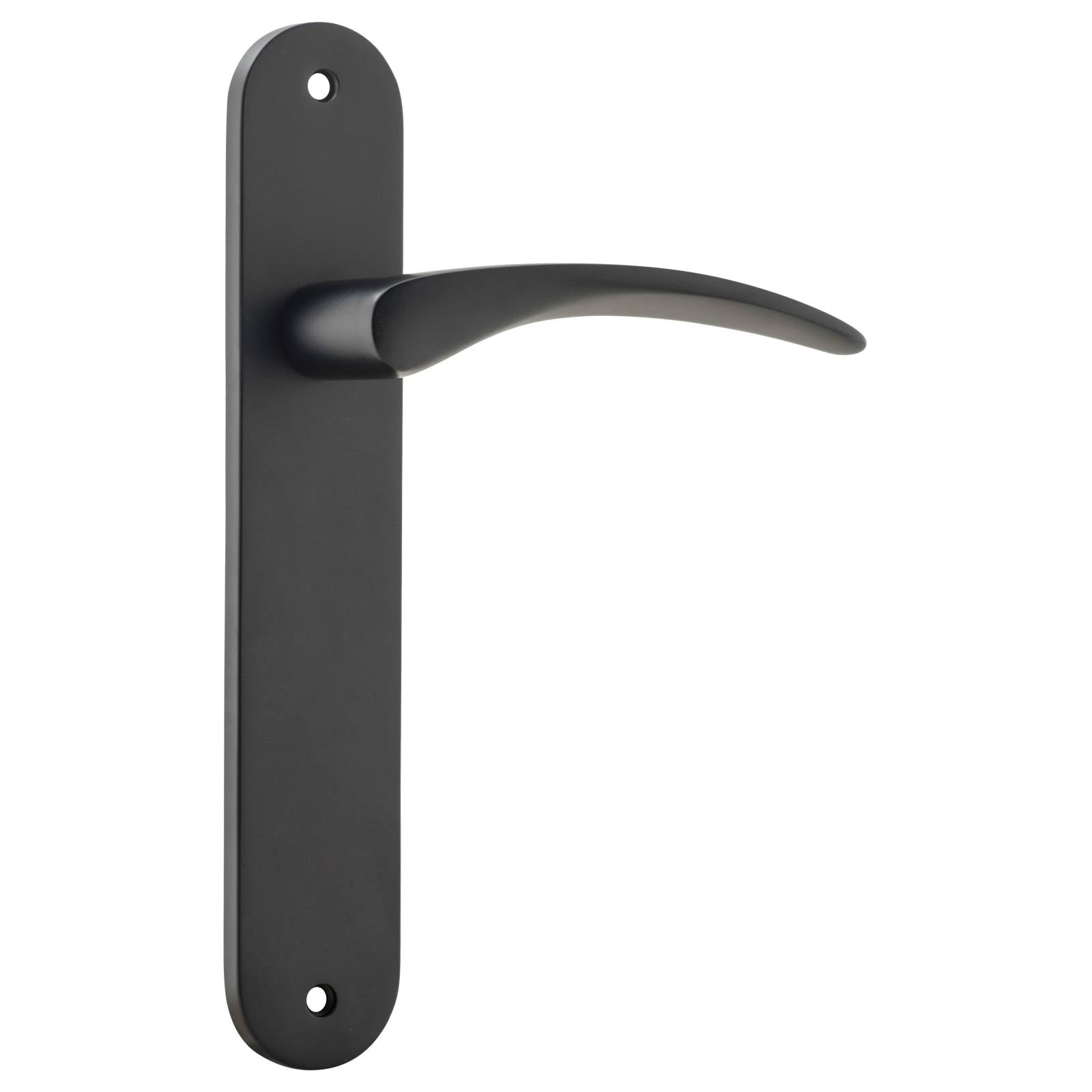 Oxford Oval Lever Latch Set, Matte Black
