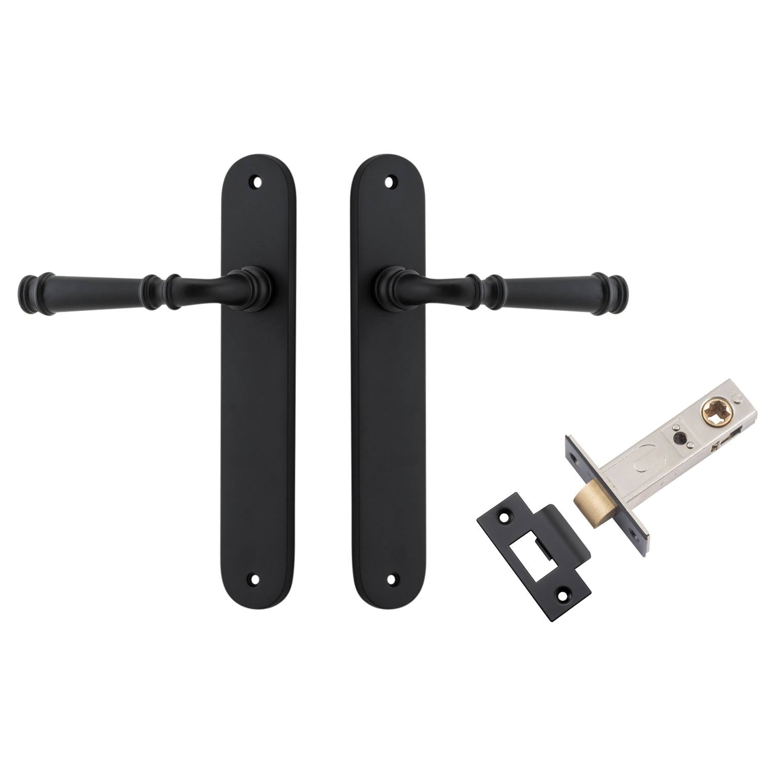 Verona Lever Oval Backplate Passage Kit Matt Black