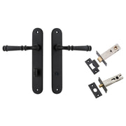 Verona Lever Oval Backplate Privacy Kit w Privacy Turn Matt Black