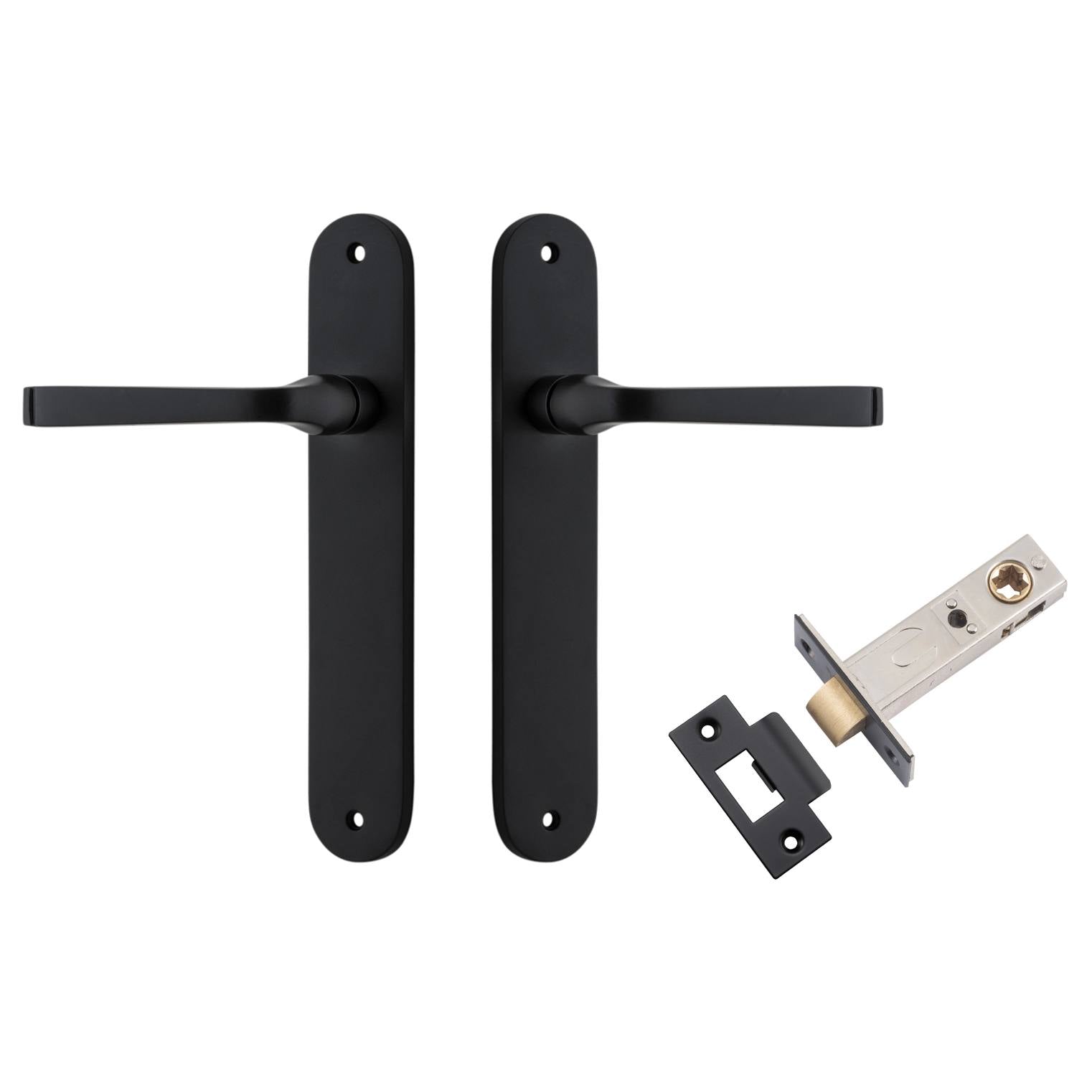 Annecy Lever Oval Backplate Passage Kit Matt Black