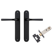 Annecy Lever Oval Backplate Passage Kit Matt Black