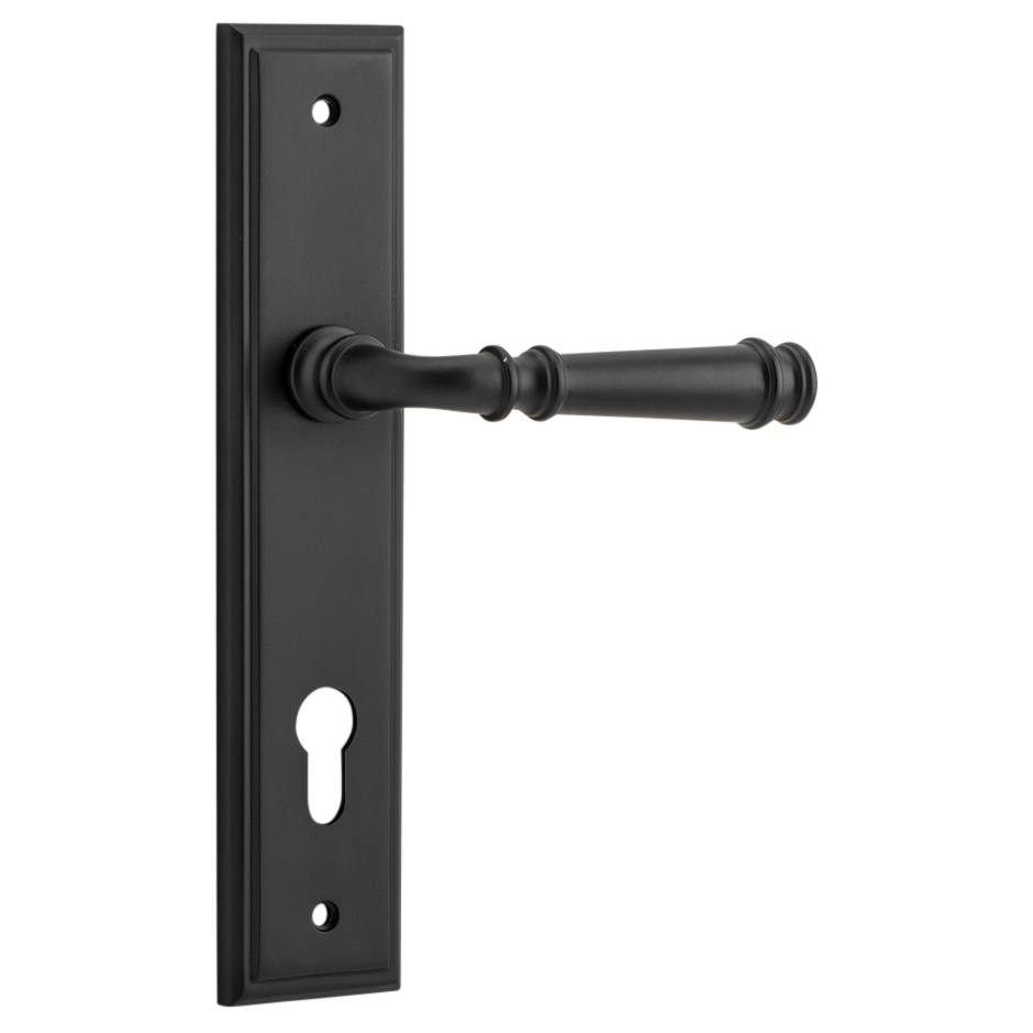 Verona Lever Stepped Backplate Matt Black