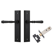 Verona Lever Stepped Backplate Passage Kit Matt Black
