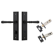 Verona Lever Stepped Backplate Privacy Kit w Privacy Turn Matt Black