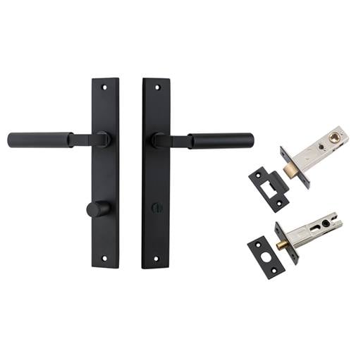 Berlin Lever Rectangular Backplate Privacy Kit Matt Black
