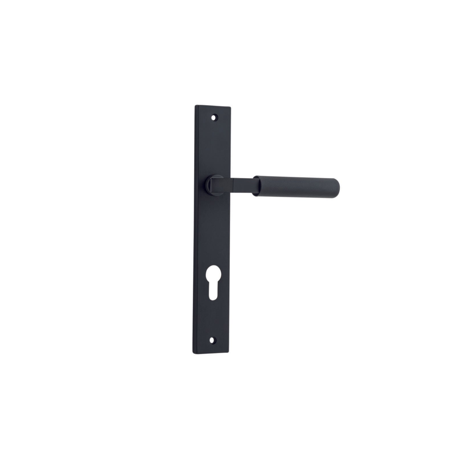 Brunswick Lever Matt Black Rectangular Backplate