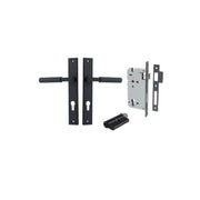 Brunswick Lever Rectangular Backplate Entrance Kit w High Security Lock Matt Black