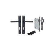 Brunswick Lever Rectangular Backplate Entrance Kit w High Security Lock Matt Black