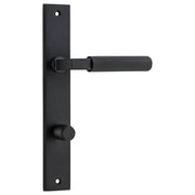 Brunswick Lever Matt Black Rectangular Backplate