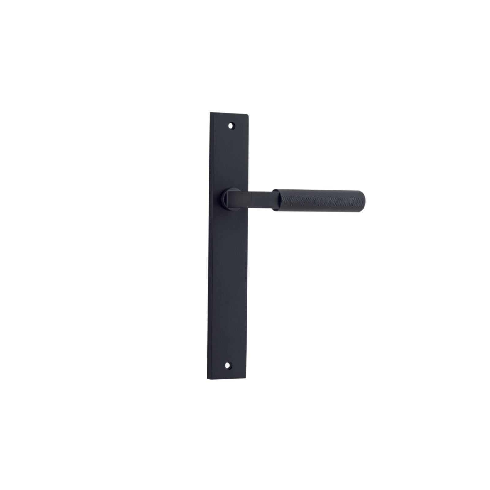 Brunswick Lever Matt Black Rectangular Backplate