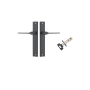 Como Lever Rectangular Backplate Passage Kit Matt Black