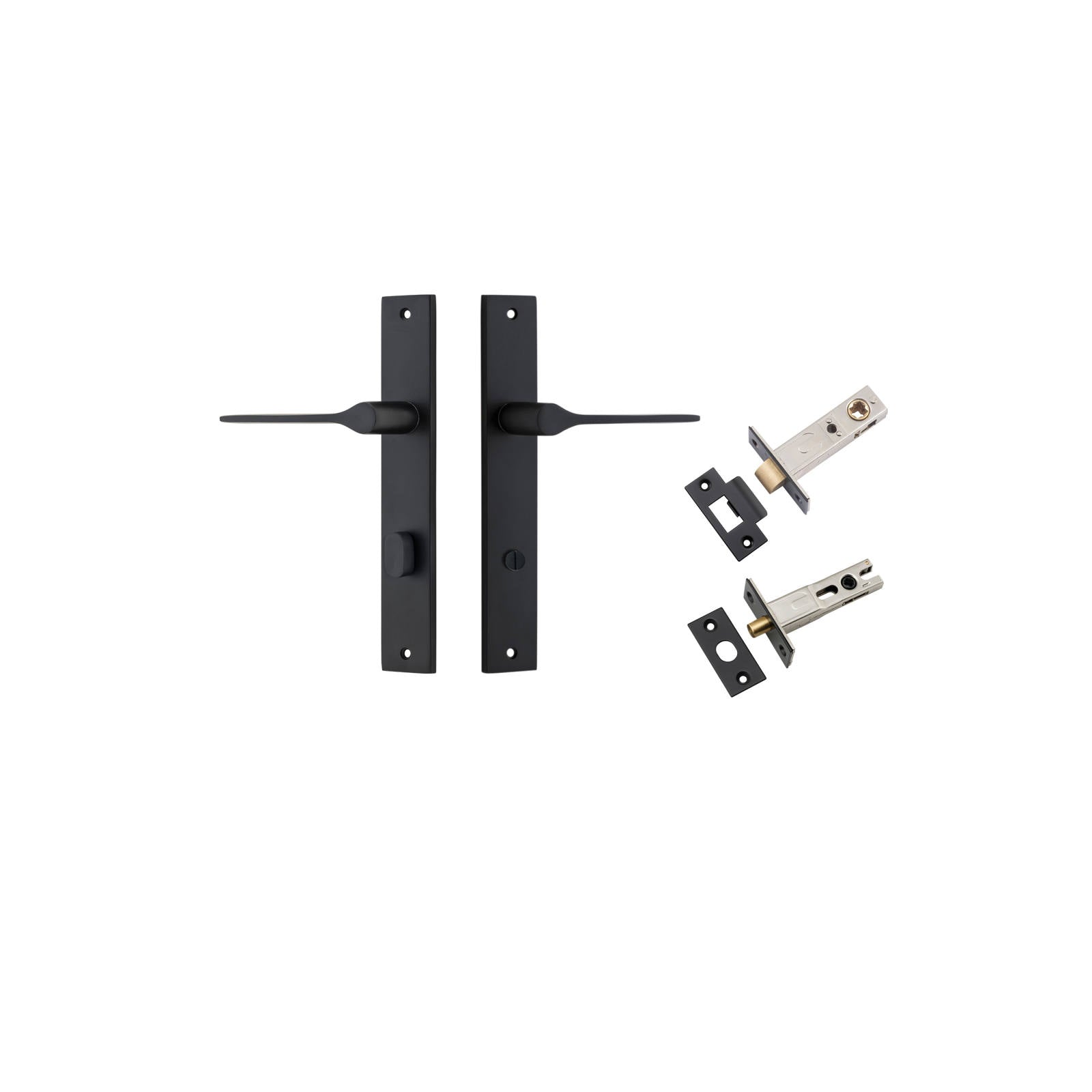 Como Lever Rectangular Backplate Privacy Kit Matt Black