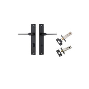 Como Lever Rectangular Backplate Privacy Kit Matt Black